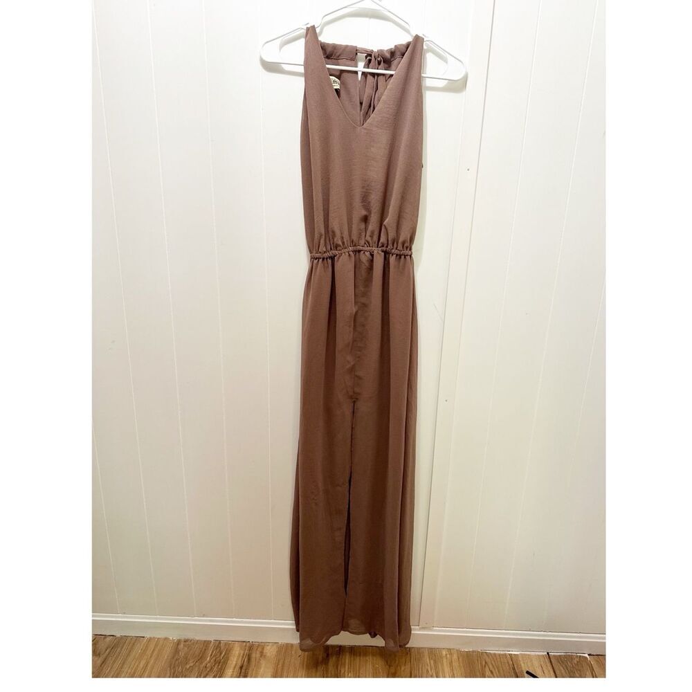 Show me your mini sheer halter maxi dress brown cover up size small
